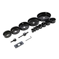 Набор коронок по дереву Derzhi 16шт (D19-127, 12 пил 19-127мм) (1/20) 8305-004  картинка